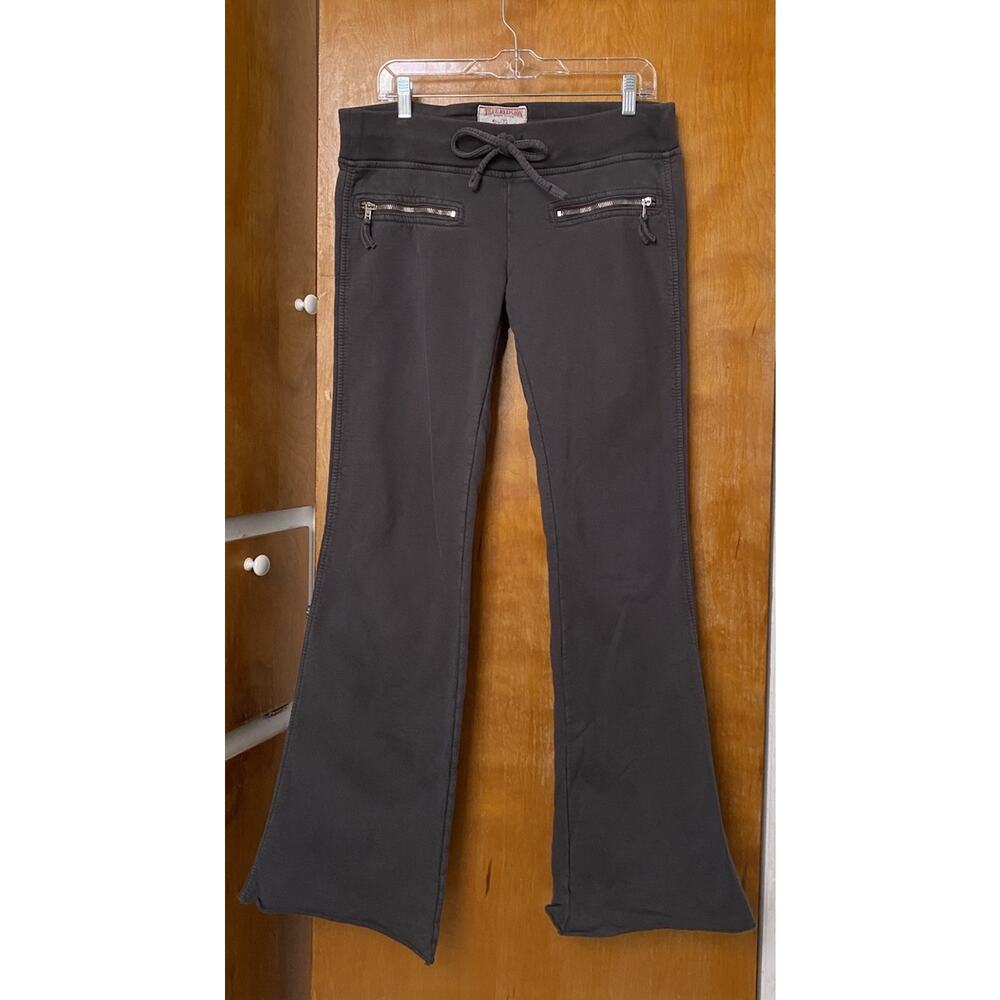 True Religion Moto Pants Y2K Low Rise Sweatpants Zippers Biker Bootcut Size L